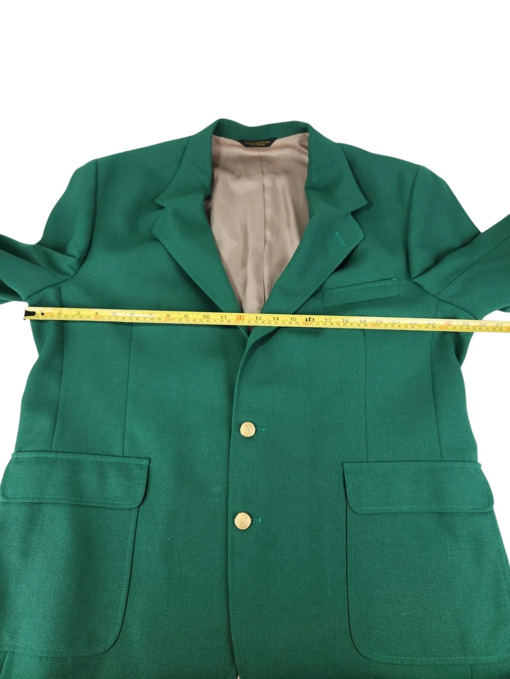Vintage Hubbards Men’s Green Blazer 48L Gold Button Preppy USA Made Country Club